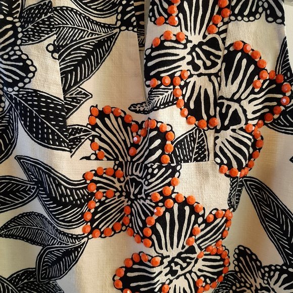 j. crew notched shell Polynesian floral vest tank - Picture 2 of 5